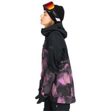  Roxy Gore-tex Glade Printed Kadın Siyah Snowboard Ceketi