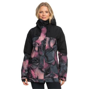  Roxy Gore-tex Glade Printed Kadın Siyah Snowboard Ceketi