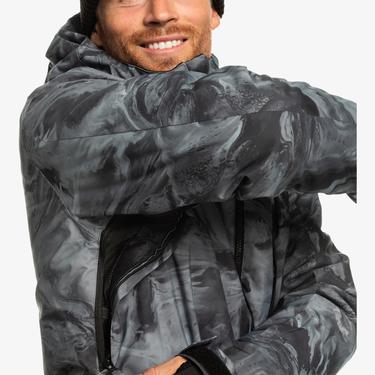  Quiksilver Mission Printed Erkek Gri Snowboard Ceketi