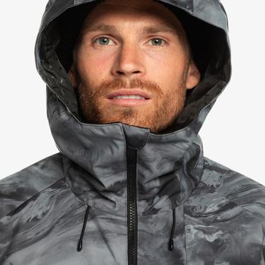  Quiksilver Mission Printed Erkek Gri Snowboard Ceketi