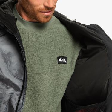  Quiksilver Mission Printed Erkek Gri Snowboard Ceketi