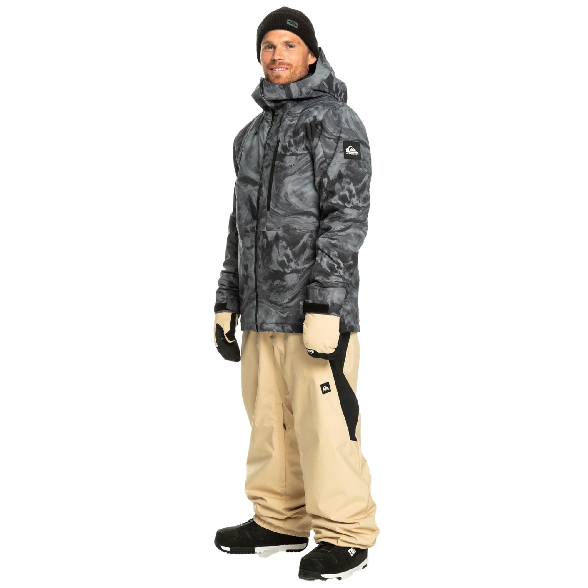 Quiksilver Mission Printed Erkek Gri Snowboard Ceketi