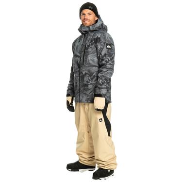  Quiksilver Mission Printed Erkek Gri Snowboard Ceketi