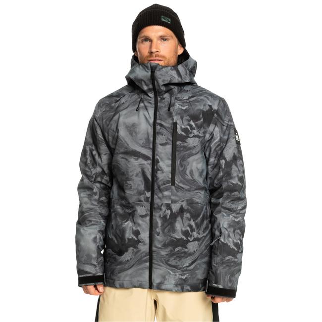  Quiksilver Mission Printed Erkek Gri Snowboard Ceketi