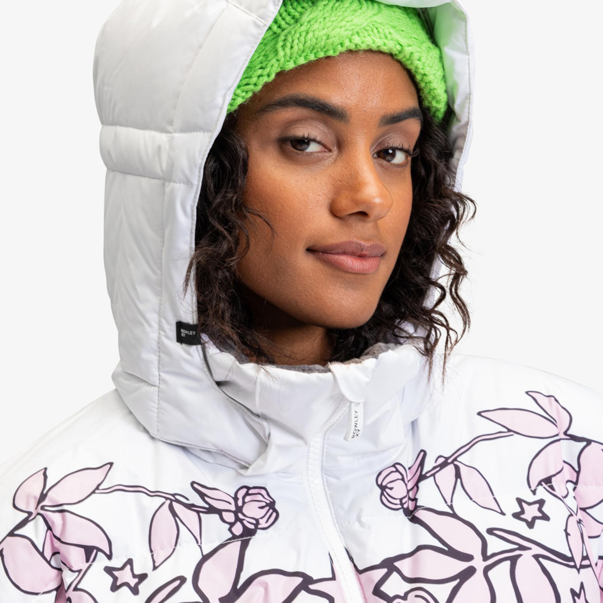 Roxy Rxrowleypuffer Kadın Beyaz Snowboard Ceketi