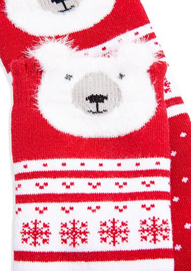  Mavi Yılbaşı Temalı Kırmızı Çorap 1912194-32421