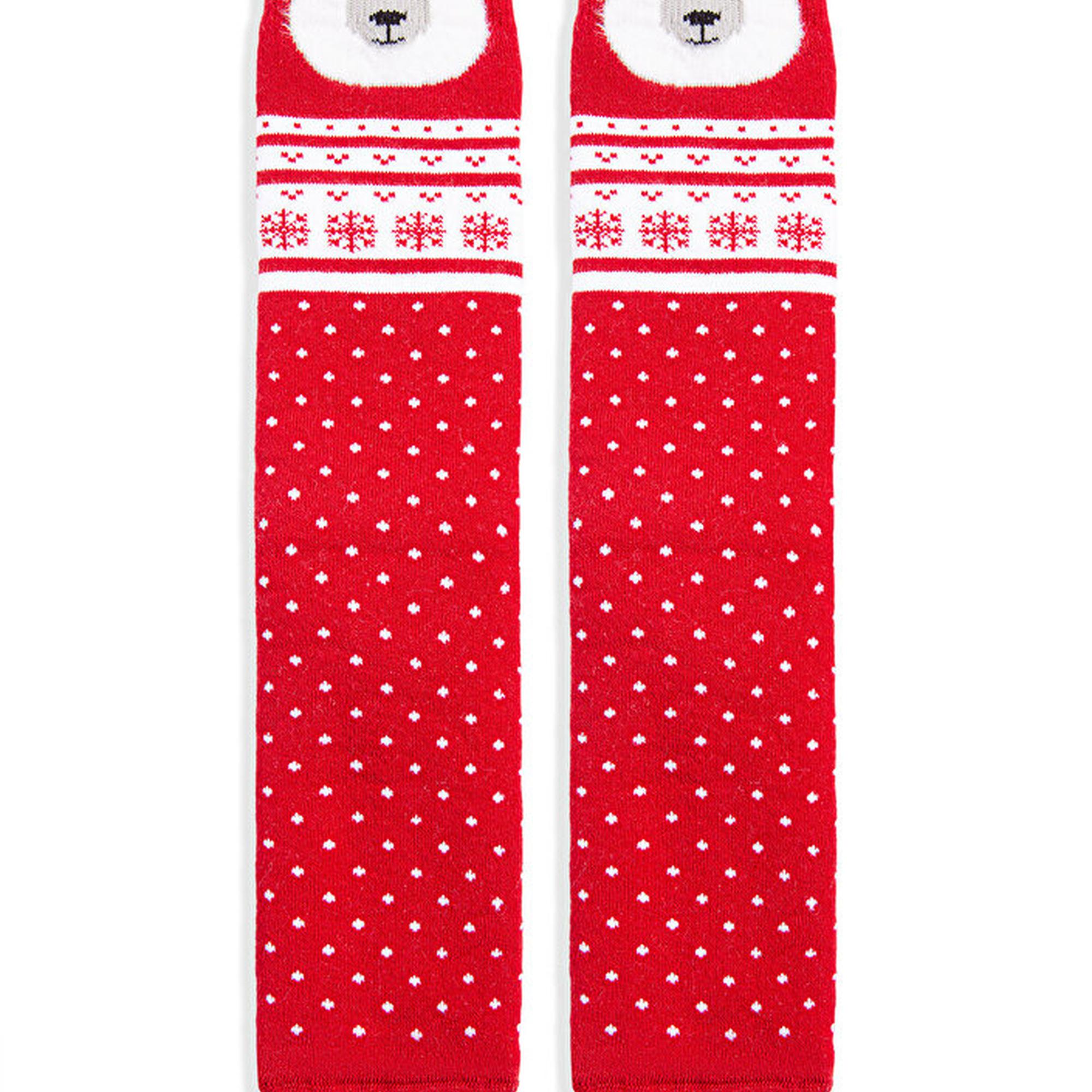 Mavi Yılbaşı Temalı Kırmızı Çorap 1912194-32421