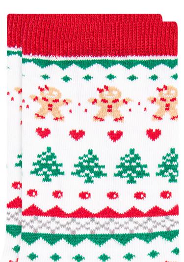  Mavi Yılbaşı Temalı Beyaz Çorap 1912189-620