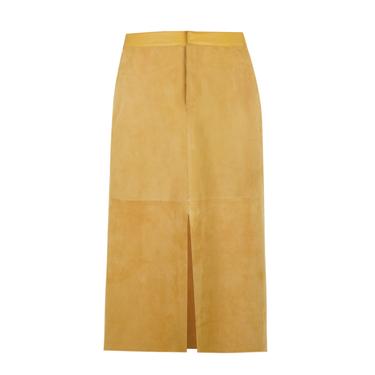  Caliana Sarı Kadın Süet Deri Etek