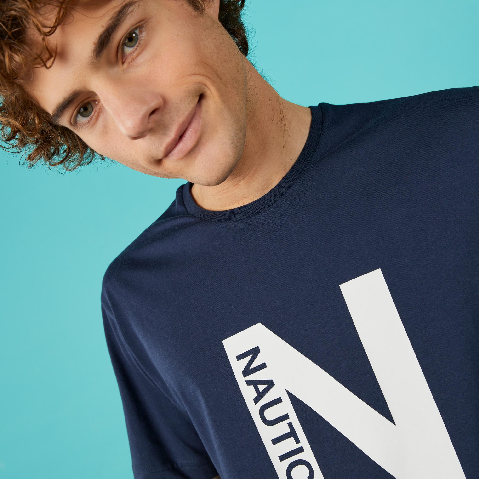 Nautica Erkek Lacivert Standart Fit T-Shirt