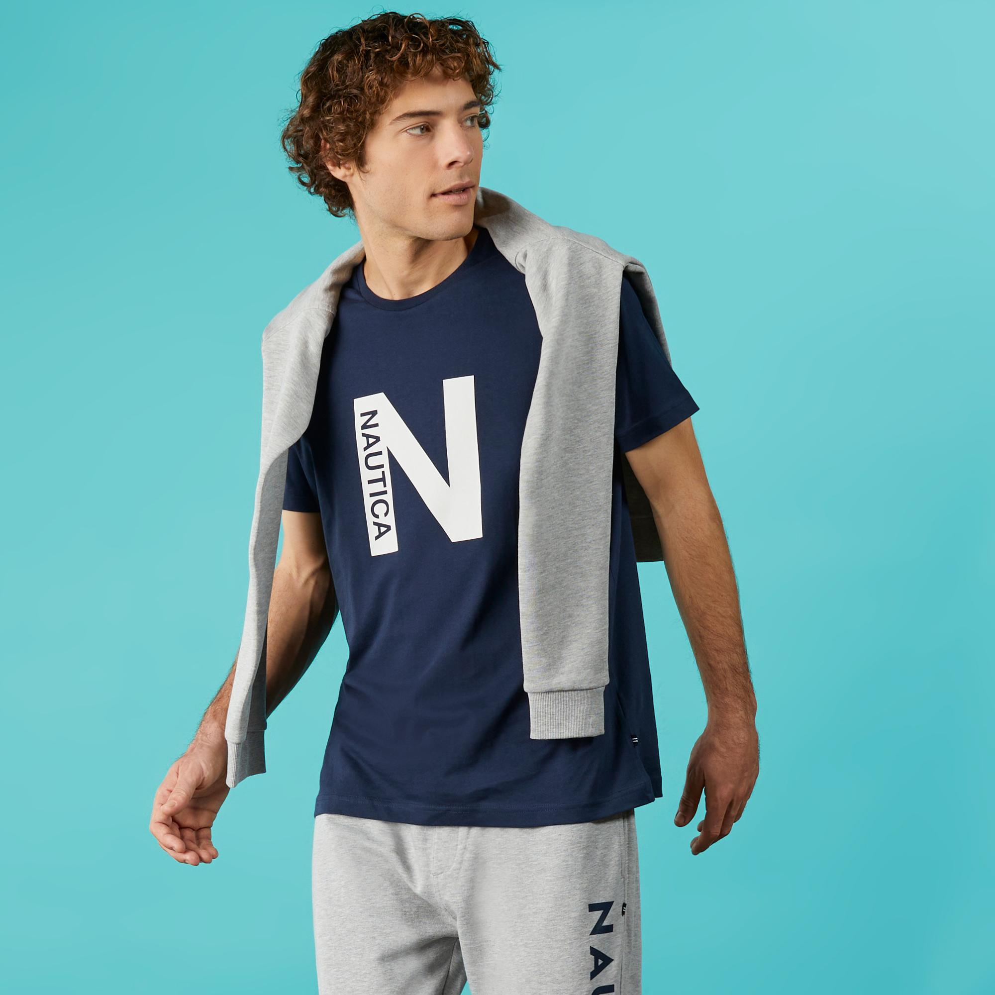 Nautica Erkek Lacivert Standart Fit T-Shirt