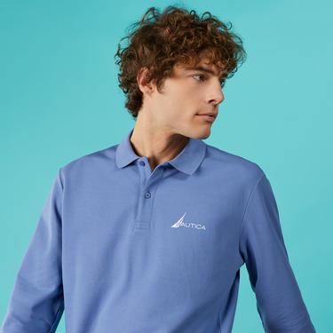  Nautica Erkek Mavi Classic Fit Uzun Kollu Polo