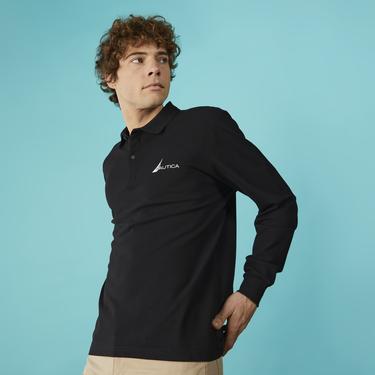  Nautica Erkek Siyah Classic Fit Uzun Kollu Polo