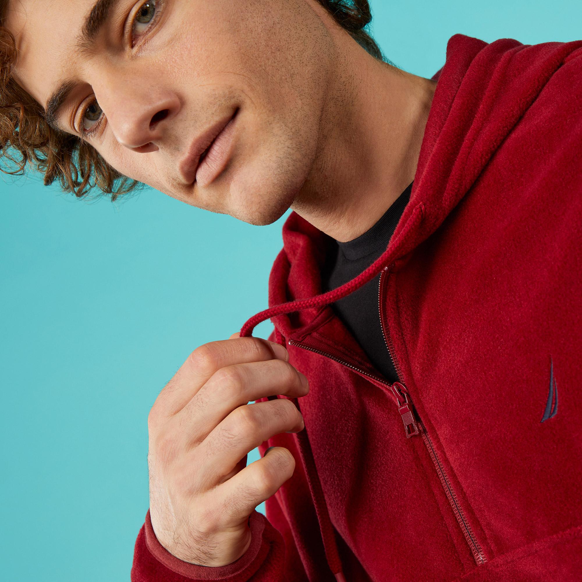 Nautica Erkek Bordo Standart Fit Uzun Kollu Polar