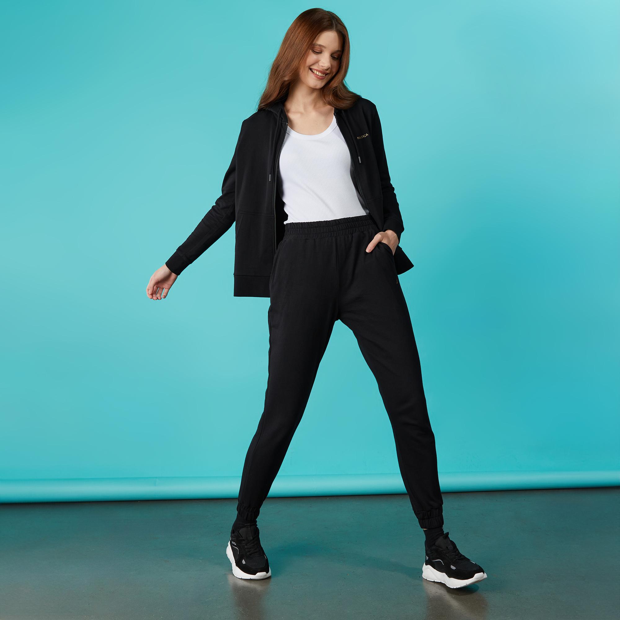 Nautica Kadın Siyah Standart Fit Eşofman Altı