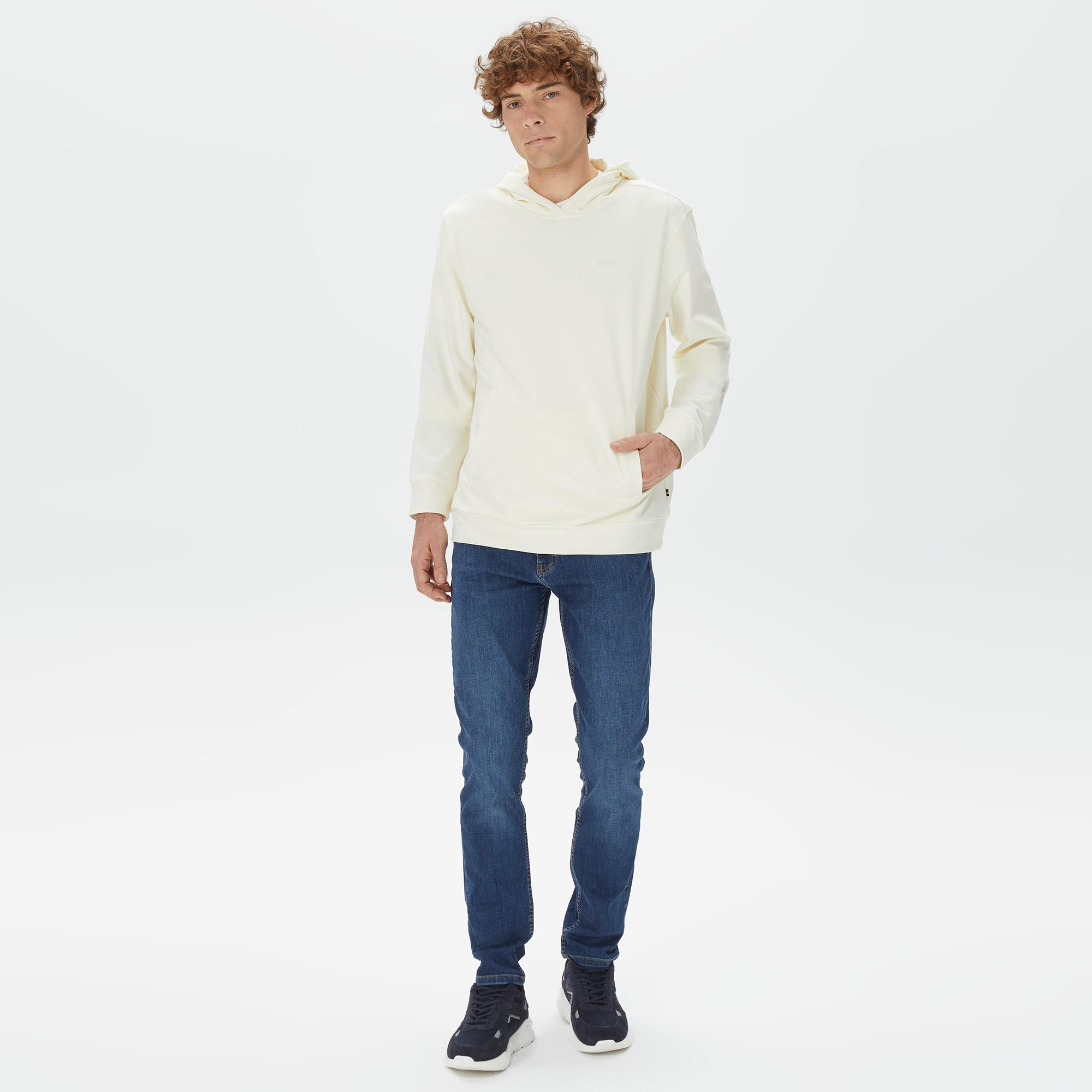 Nautica Erkek Krem Standart Fit Sweatshirt