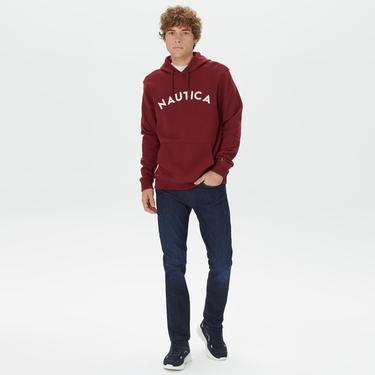  Nautica Erkek Bordo Standart Fit Sweatshirt