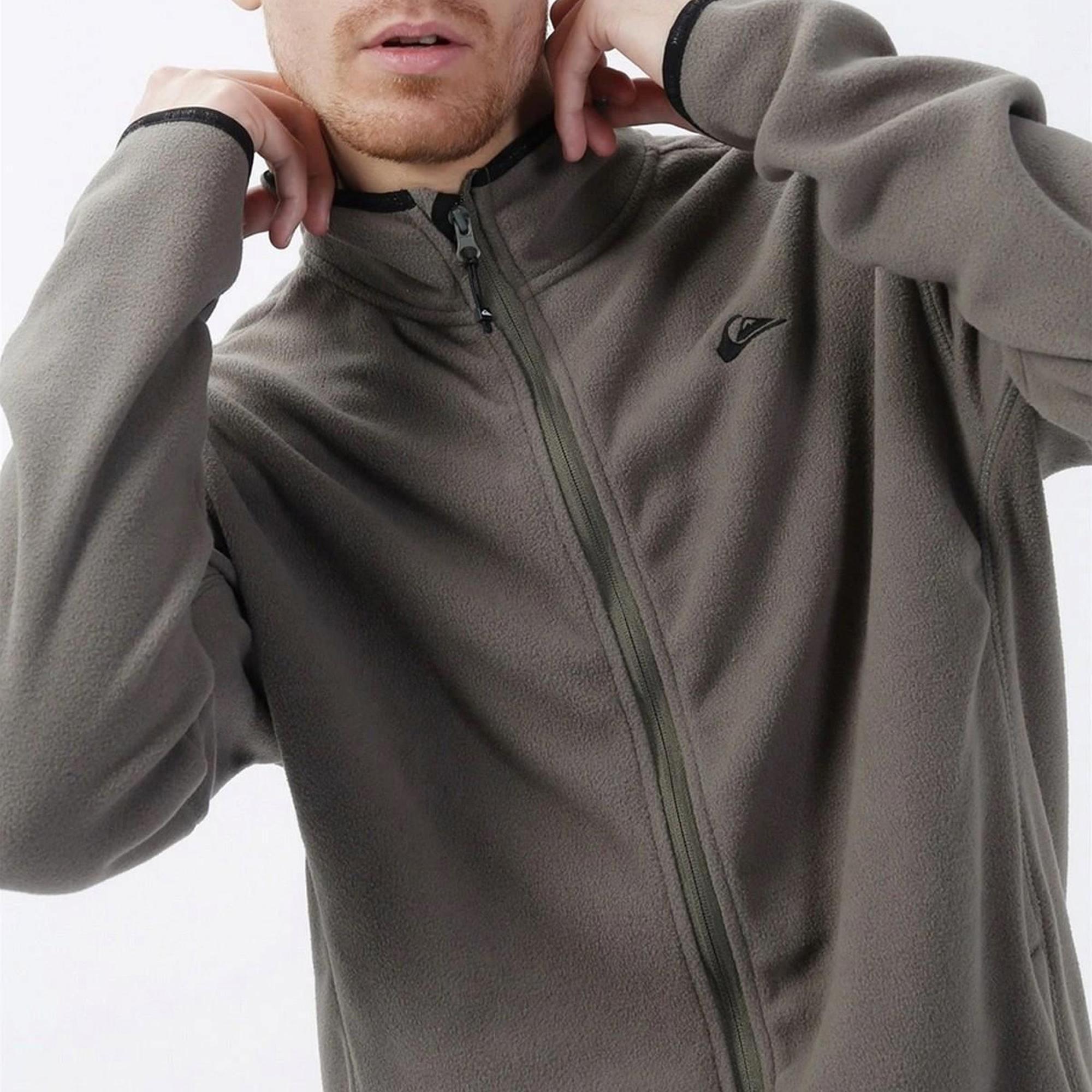 Quiksilver Mission Fz Erkek Gri Polar Ceket