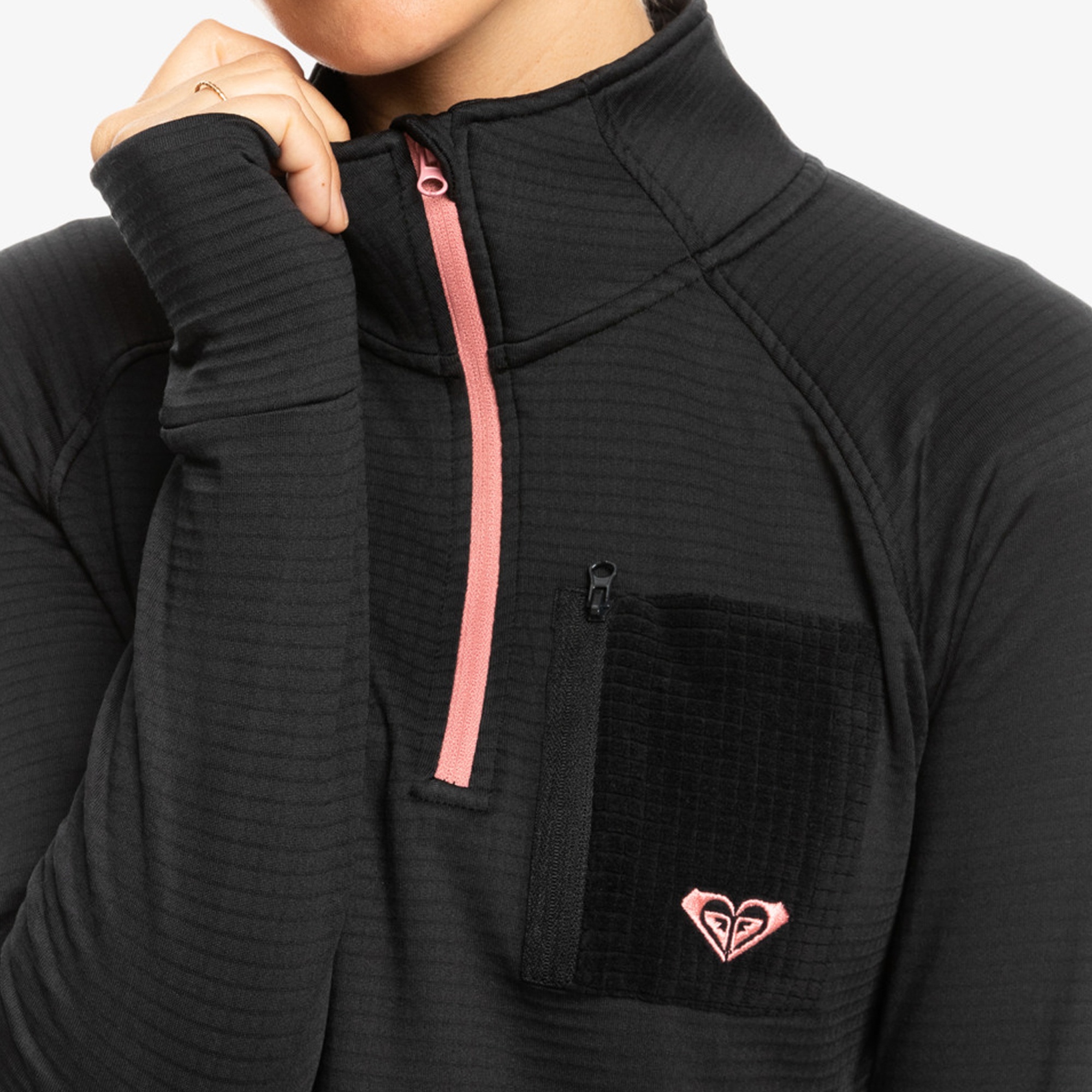 Roxy Waves Of Warmth Waffle Layer Kadın Siyah İçlik Üst