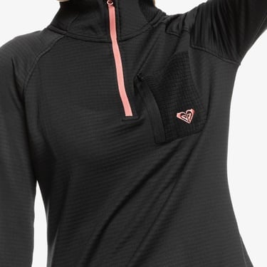  Roxy Waves Of Warmth Waffle Layer Kadın Siyah İçlik Üst