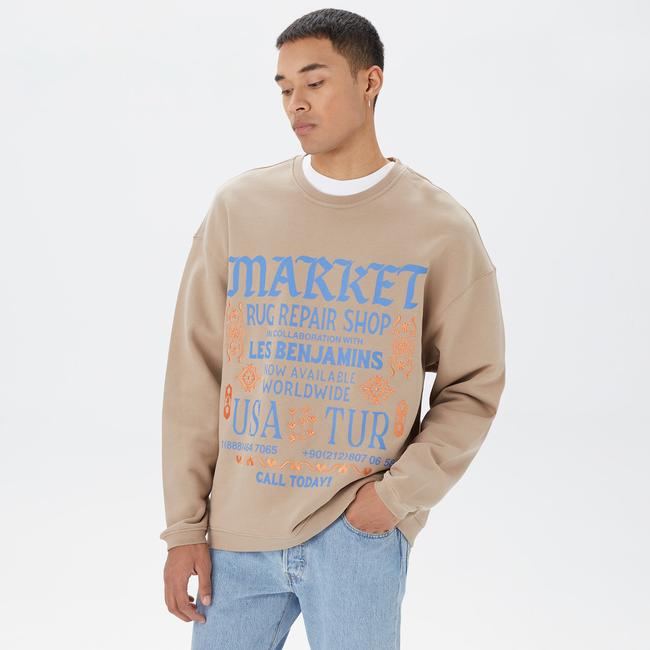  Les Benjamins x Market Repair Shop 601 Unisex Gri Sweatshirt