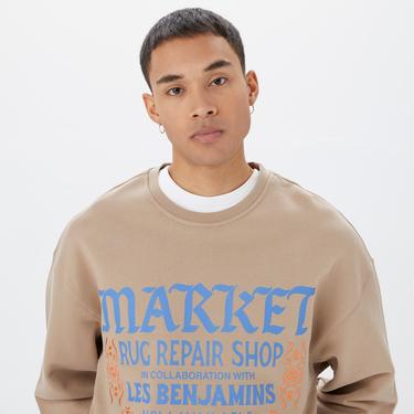  Les Benjamins x Market Repair Shop 601 Unisex Gri Sweatshirt