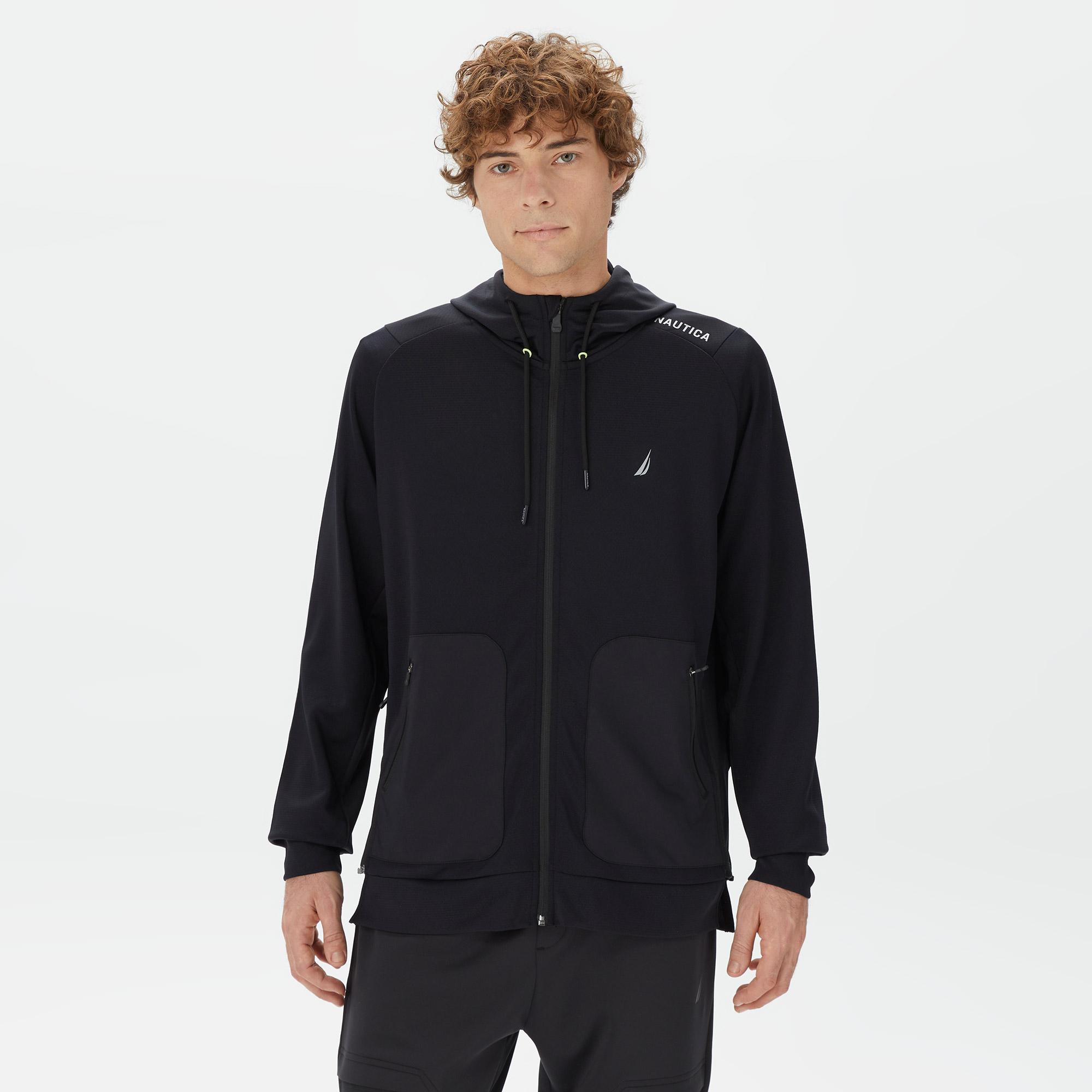 Nautica Erkek Siyah Standart Fit Kapüşonlu Sweatshirt