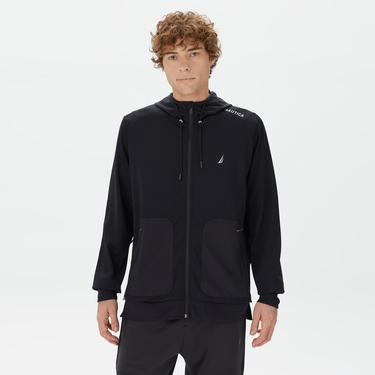  Nautica Erkek Siyah Standart Fit Kapüşonlu Sweatshirt