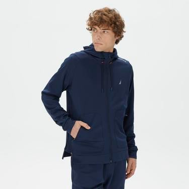  Nautica Erkek Lacivert Standart Fit Kapüşonlu Sweatshirt