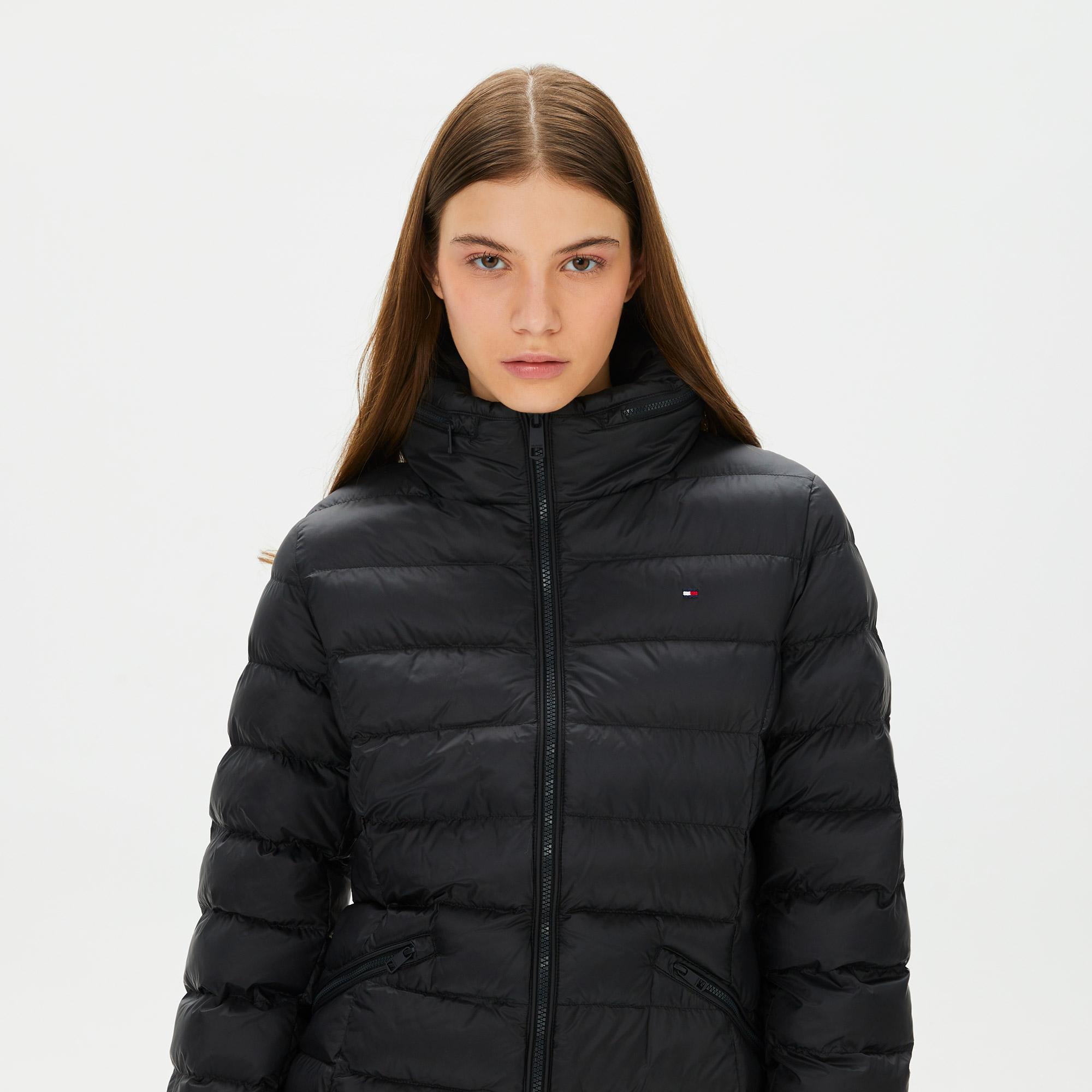 Tommy Hilfiger Mw Padded Global Stripe Coat Kadın Siyah Ceket