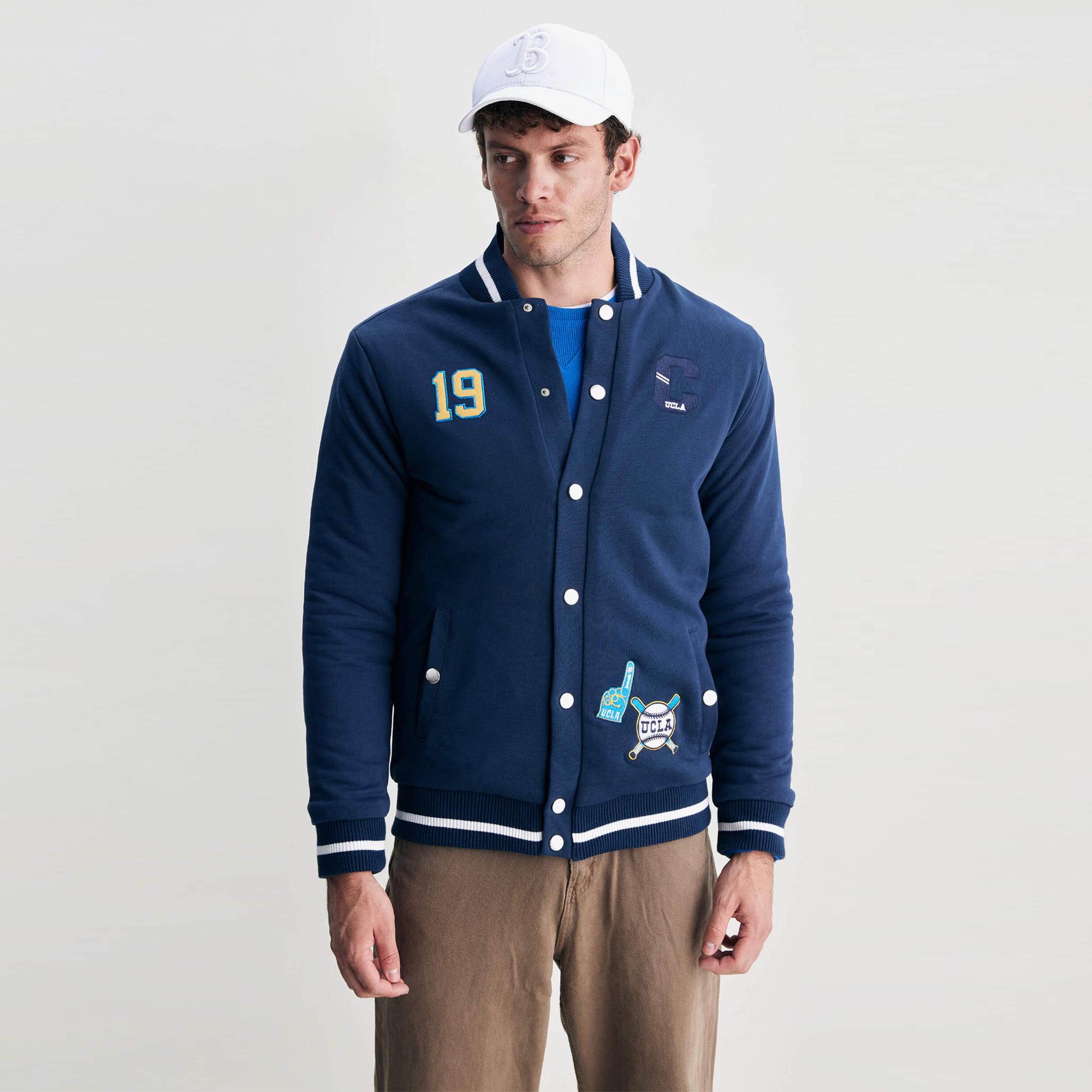 Ucla Pedro Erkek Mavi Kolej Mont
