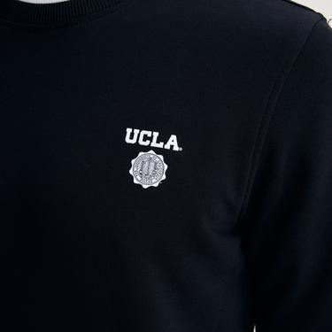  Ucla Valley Erkek Siyah Bisiklet Yaka Sweatshirt