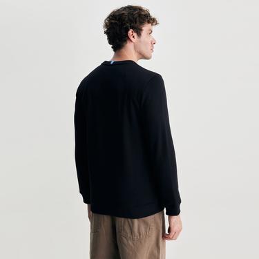  Ucla Valley Erkek Siyah Bisiklet Yaka Sweatshirt