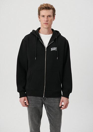  Mavi Mavi Logo Baskılı Fermuarlı Siyah Sweatshirt 0611715-900