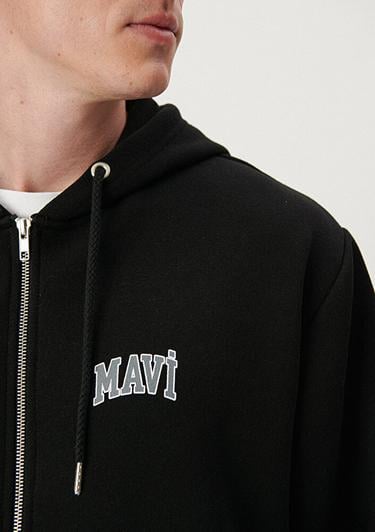  Mavi Mavi Logo Baskılı Fermuarlı Siyah Sweatshirt 0611715-900