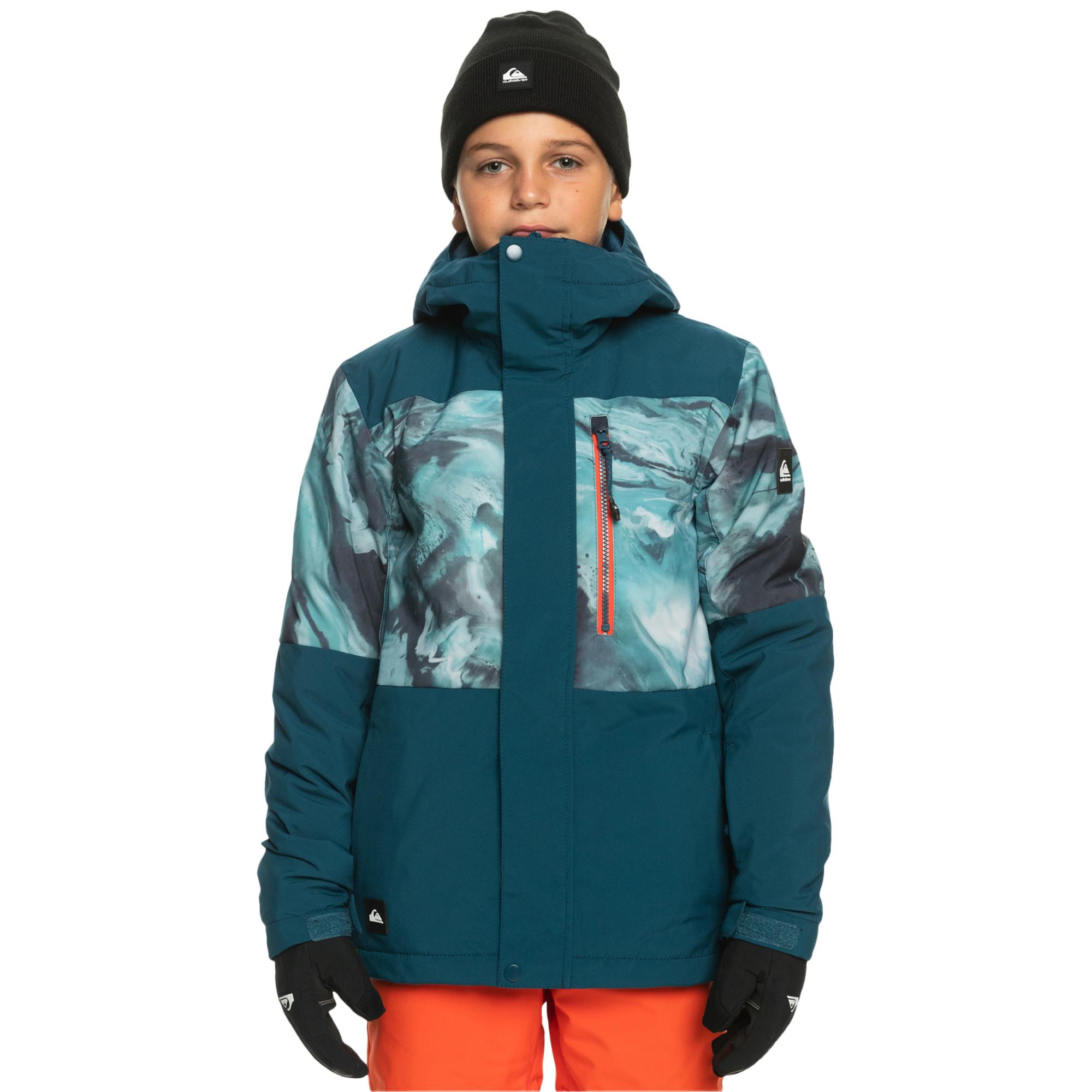 Quiksilver Mission Printed Block Youth Erkek Çocuk Mavi Snowboard Ceketi