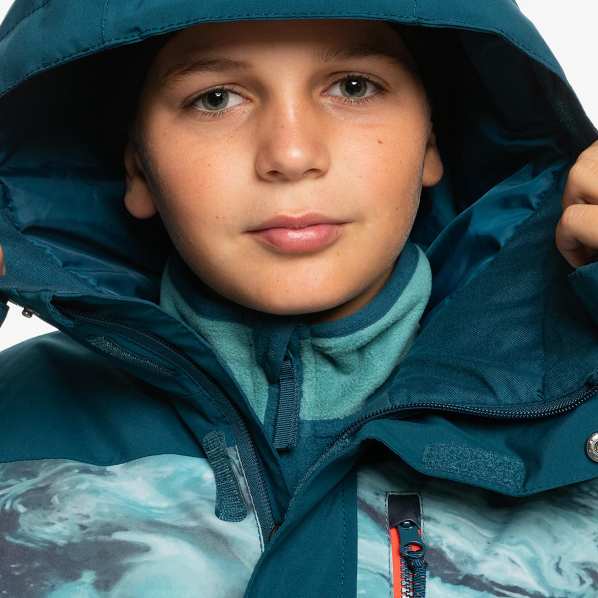 Quiksilver Mission Printed Block Youth Erkek Çocuk Mavi Snowboard Ceketi