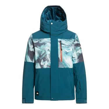  Quiksilver Mission Printed Block Youth Erkek Çocuk Mavi Snowboard Ceketi