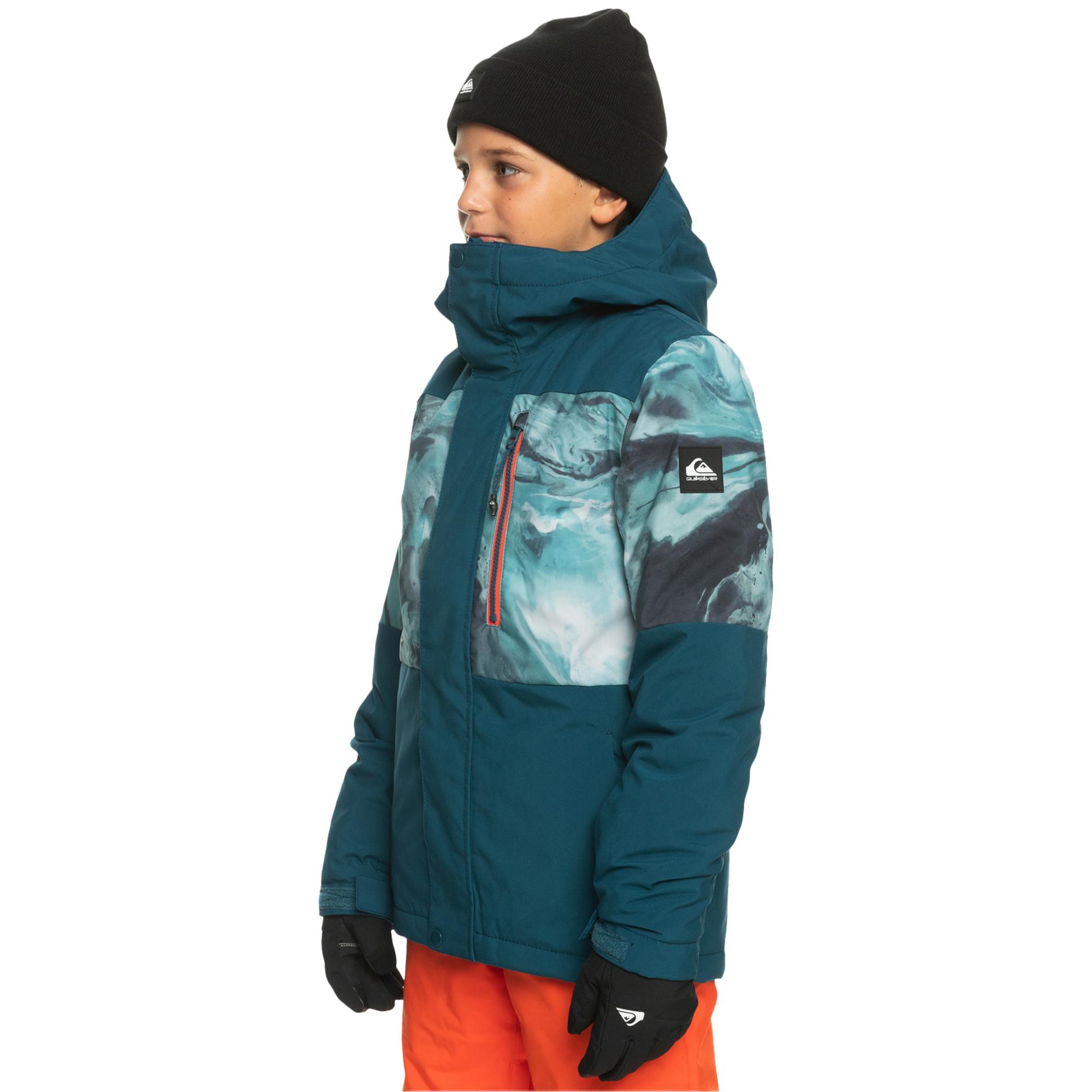 Quiksilver Mission Printed Block Youth Erkek Çocuk Mavi Snowboard Ceketi