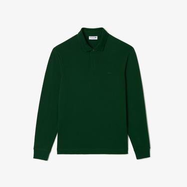  Lacoste Paris Erkek Regular Fit Uzun Kollu Haki Polo