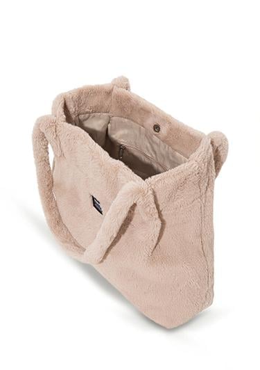  Mavi Bej Peluş Omuz Çantası 197617-34523