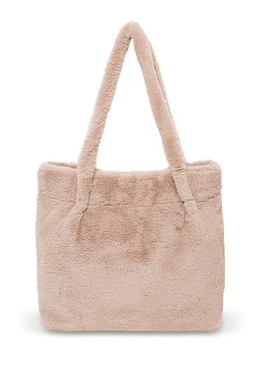  Mavi Bej Peluş Omuz Çantası 197617-34523