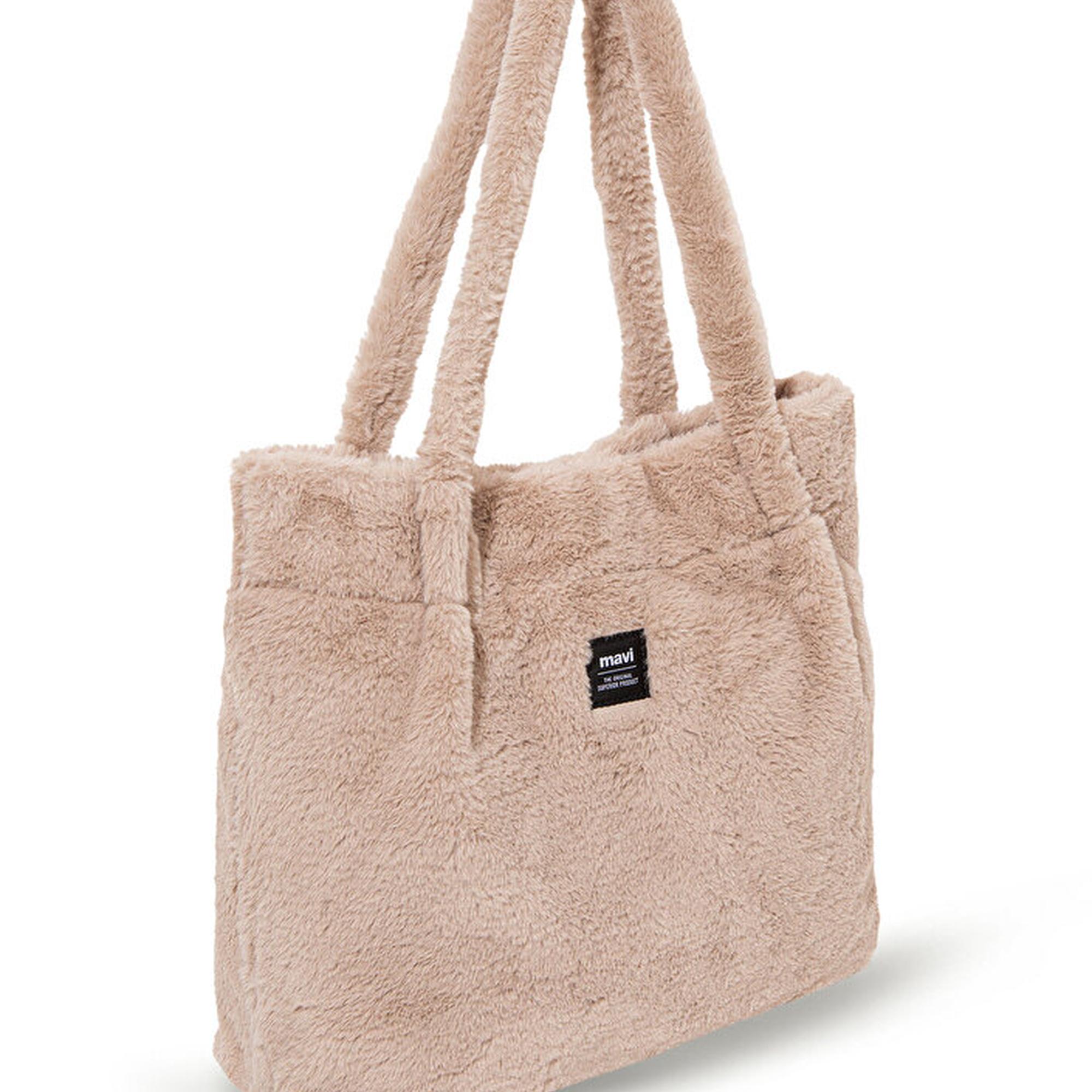 Mavi Bej Peluş Omuz Çantası 197617-34523