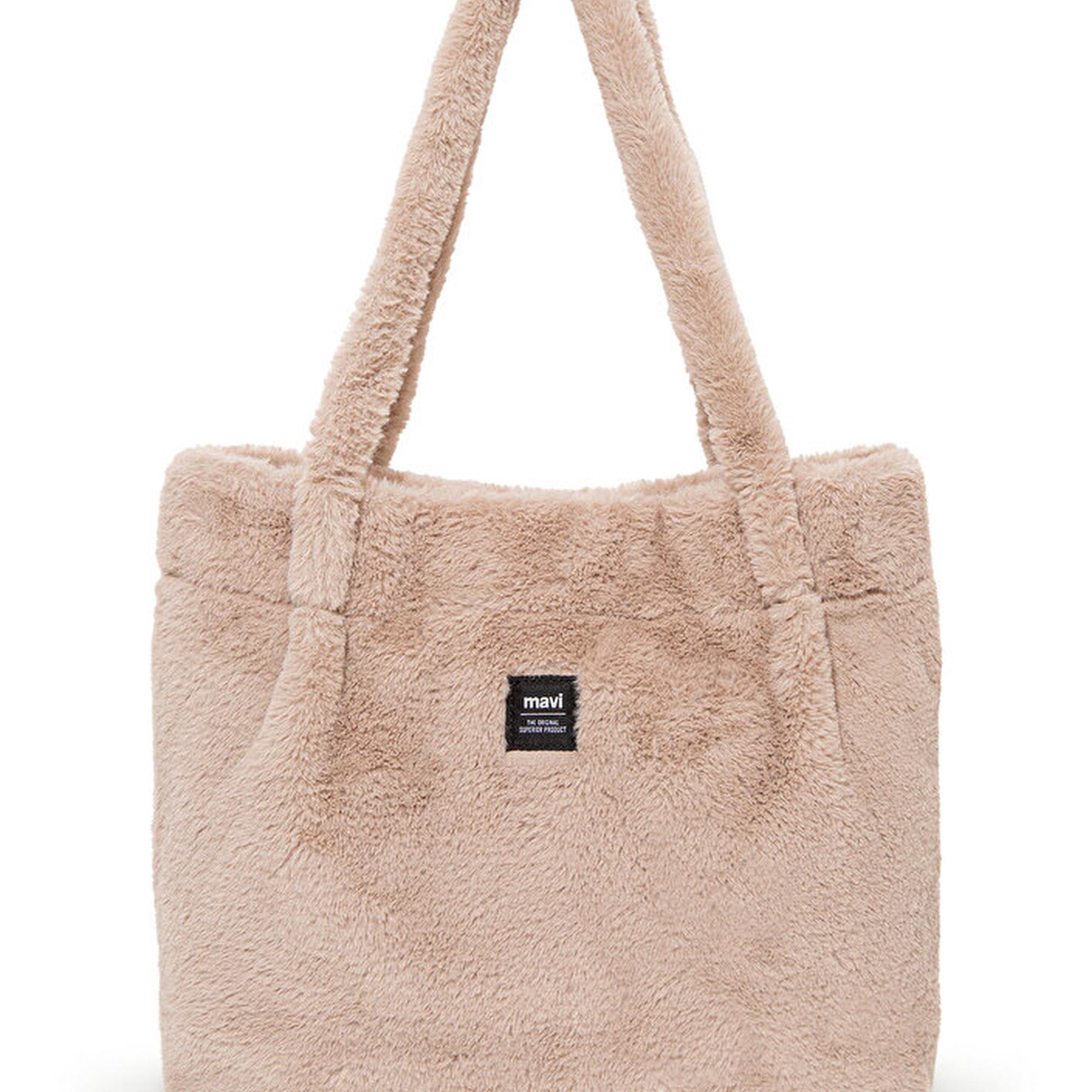 Mavi Bej Peluş Omuz Çantası 197617-34523