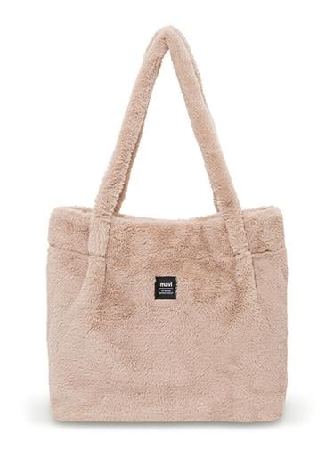  Mavi Bej Peluş Omuz Çantası 197617-34523