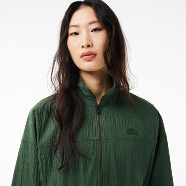  Kadın Regular Fit Uzun Kollu Fermuarlı Yeşil Elbise