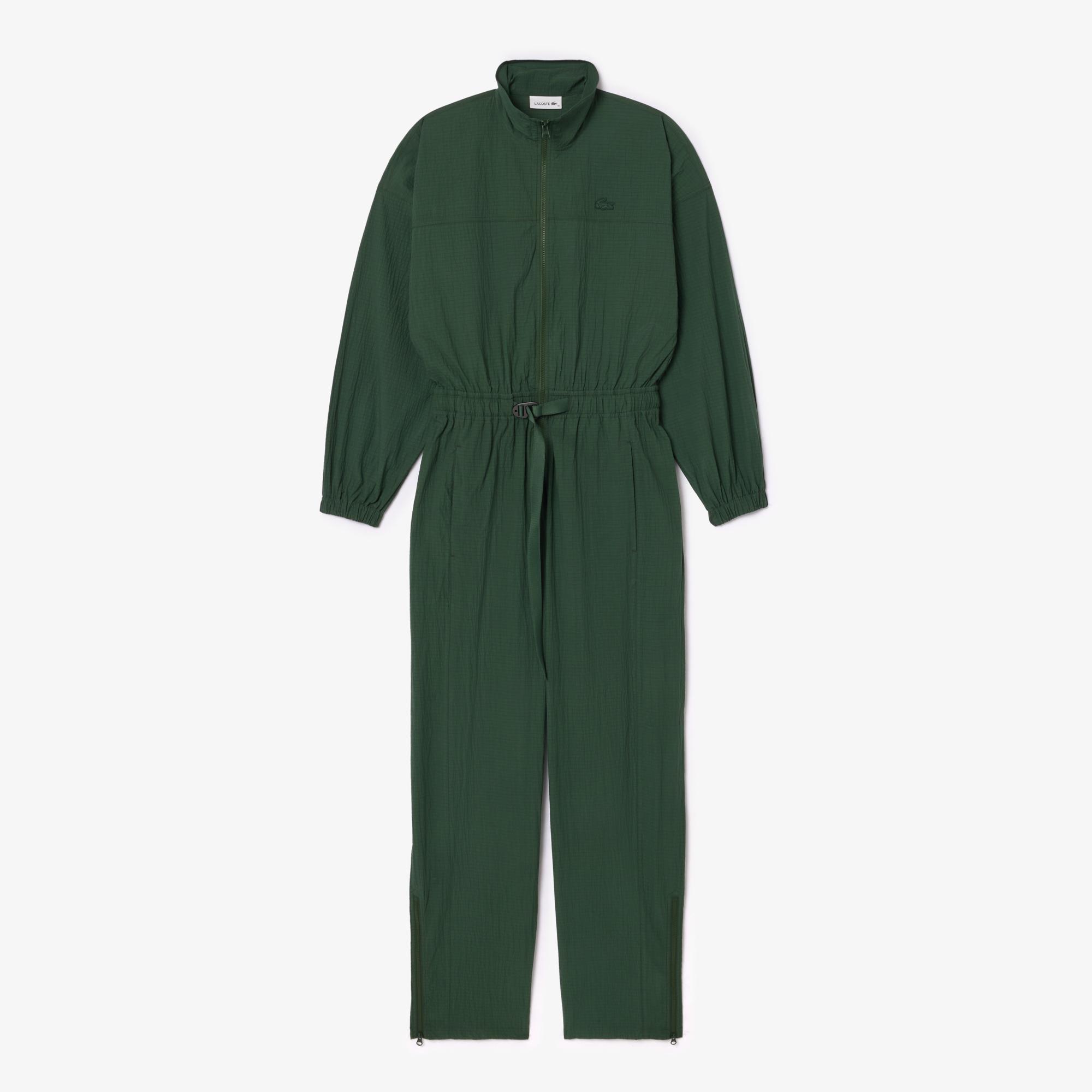 Kadın Regular Fit Uzun Kollu Fermuarlı Yeşil Elbise