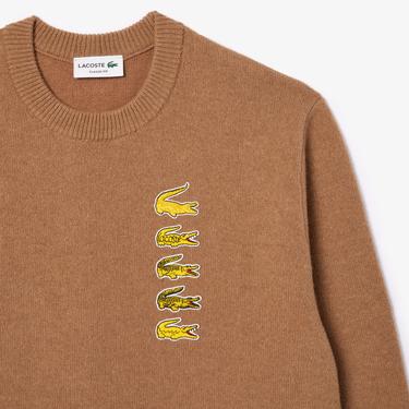  Lacoste Unisex Classic Fit Bisiklet Yaka Bej Triko