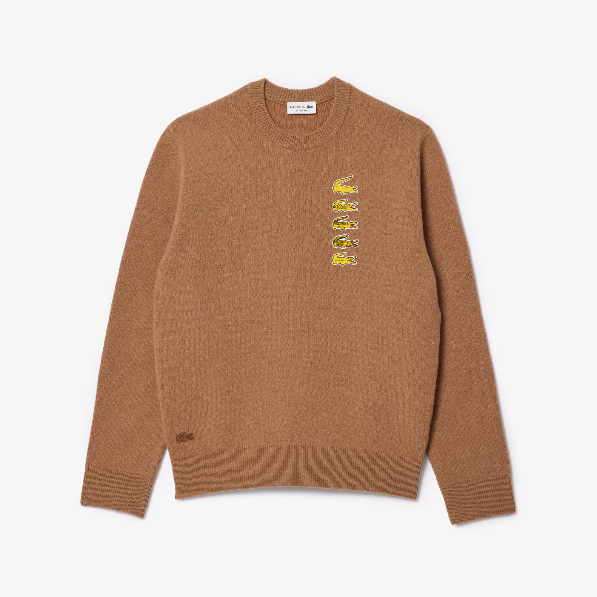 Lacoste Unisex Classic Fit Bisiklet Yaka Bej Triko