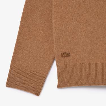  Lacoste Unisex Classic Fit Bisiklet Yaka Bej Triko